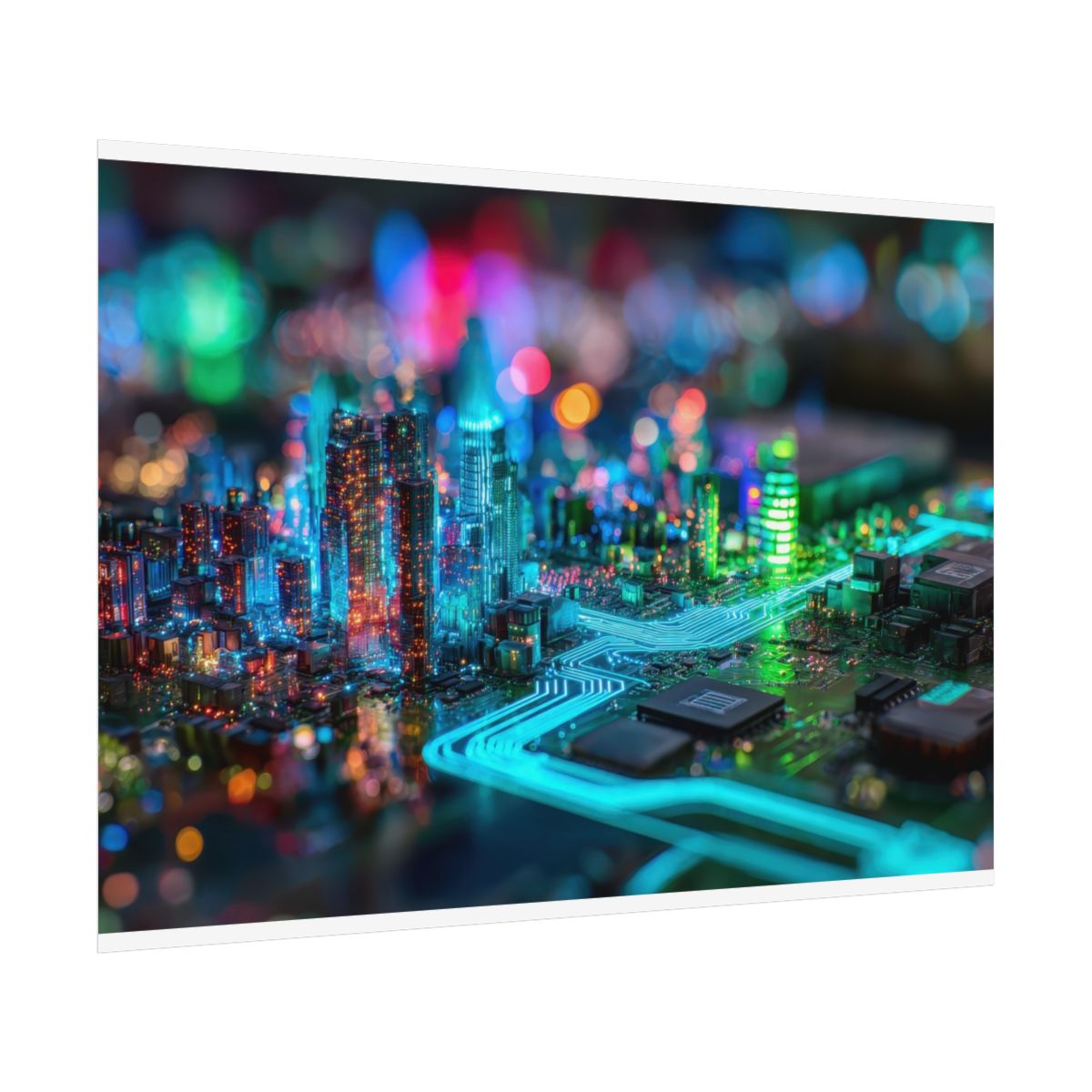 Cyberpunk Circuit Board Canvas Print – fine art poster print