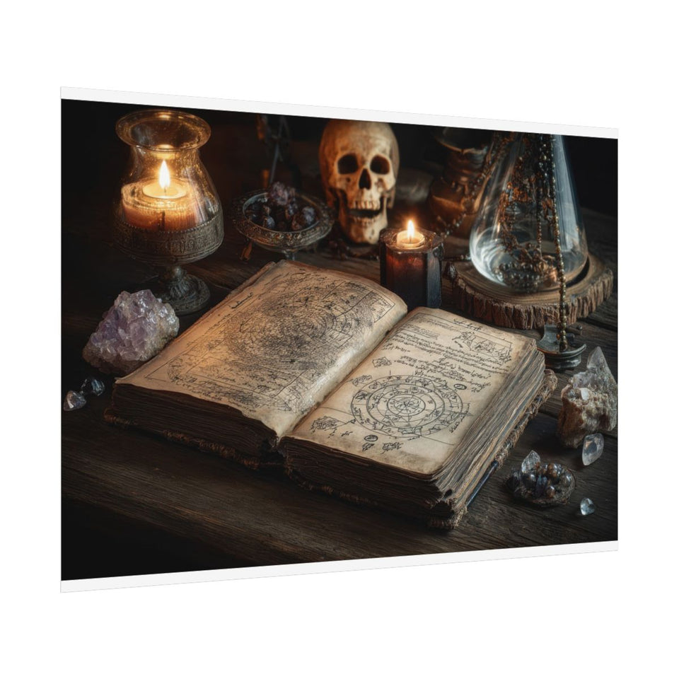 Dark Academia Spellbook Canvas Print – fine art poster print