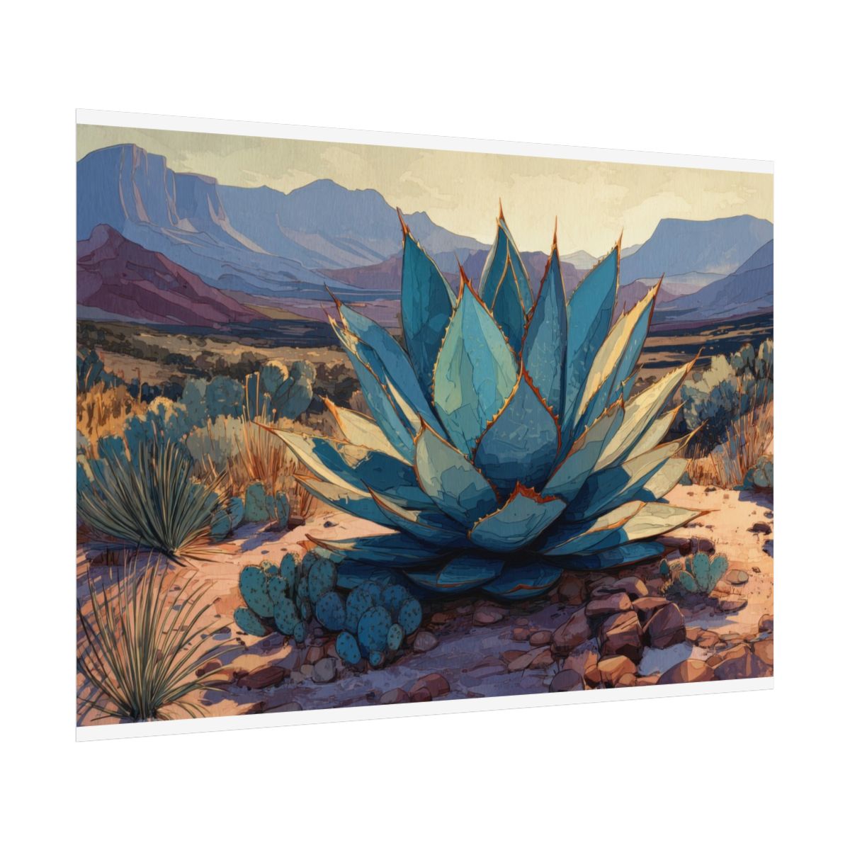 Desert Agave Canvas Wall Art – fine art poster print