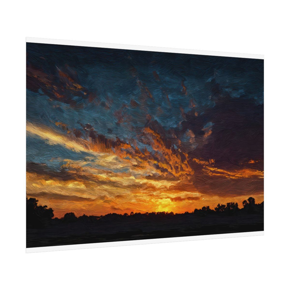 Dramatic Sunset Sky Canvas Print – fine art poster print