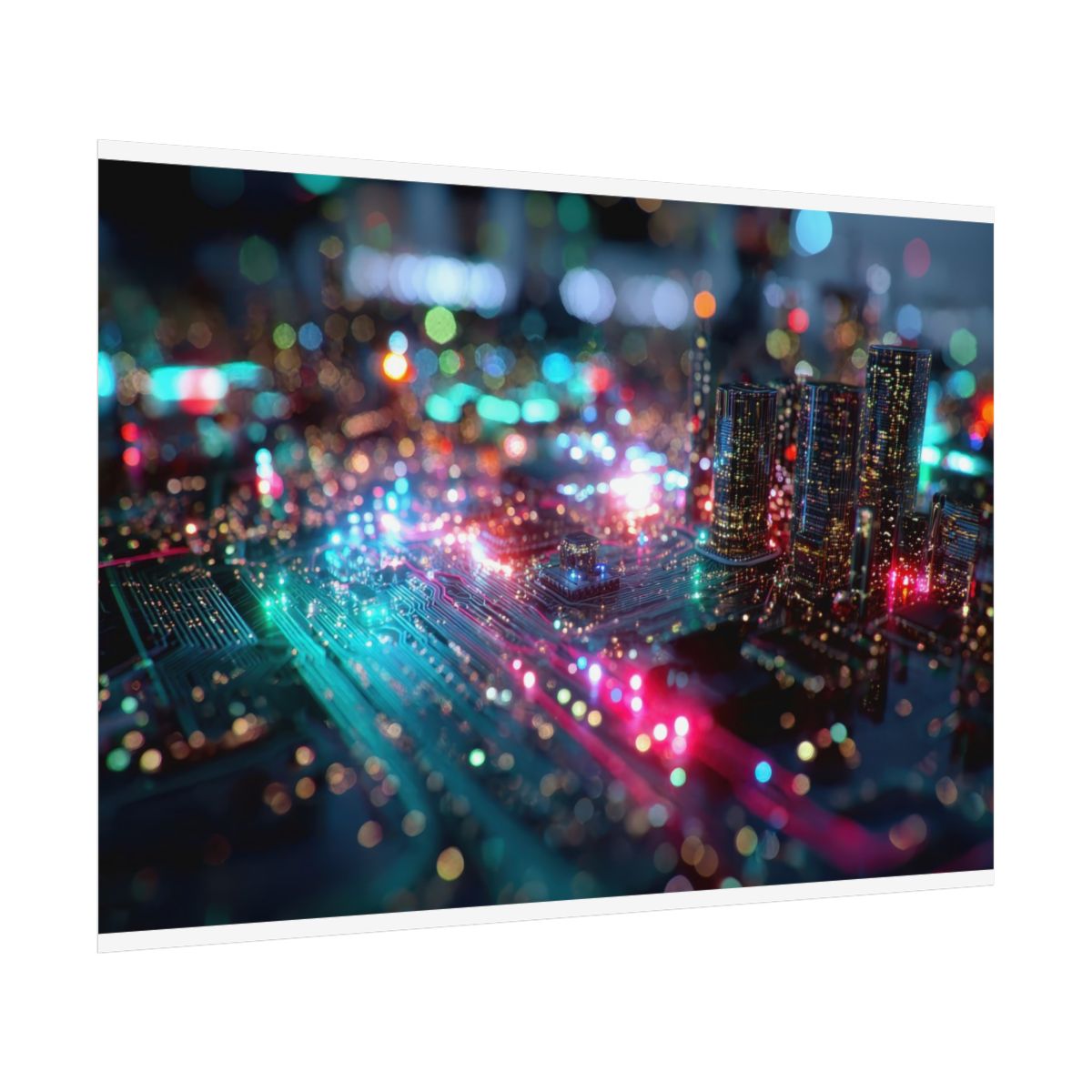 Futuristic Circuit Board City Canvas Print — product image 13