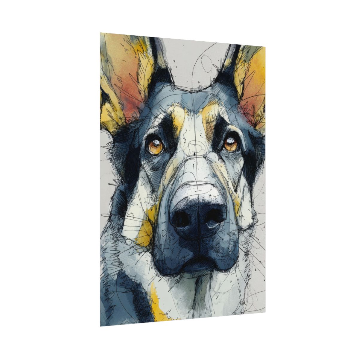 German Shepherd Canvas Wall Art – fine art poster print