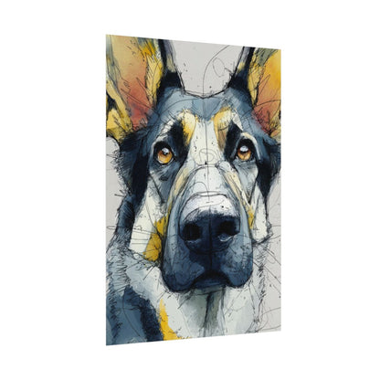 German Shepherd Canvas Wall Art – fine art poster print