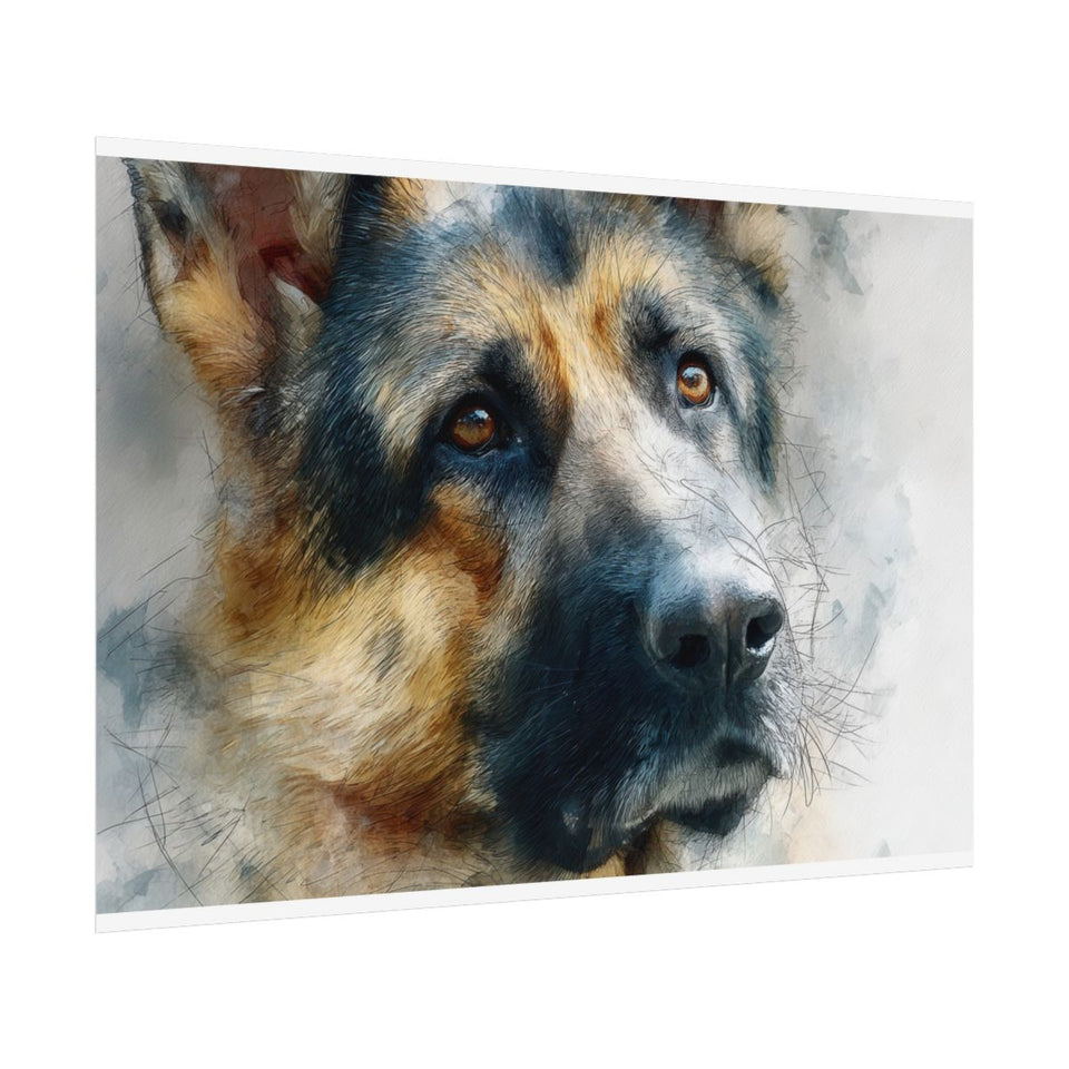 German Shepherd Canvas Wall Art – fine art poster print