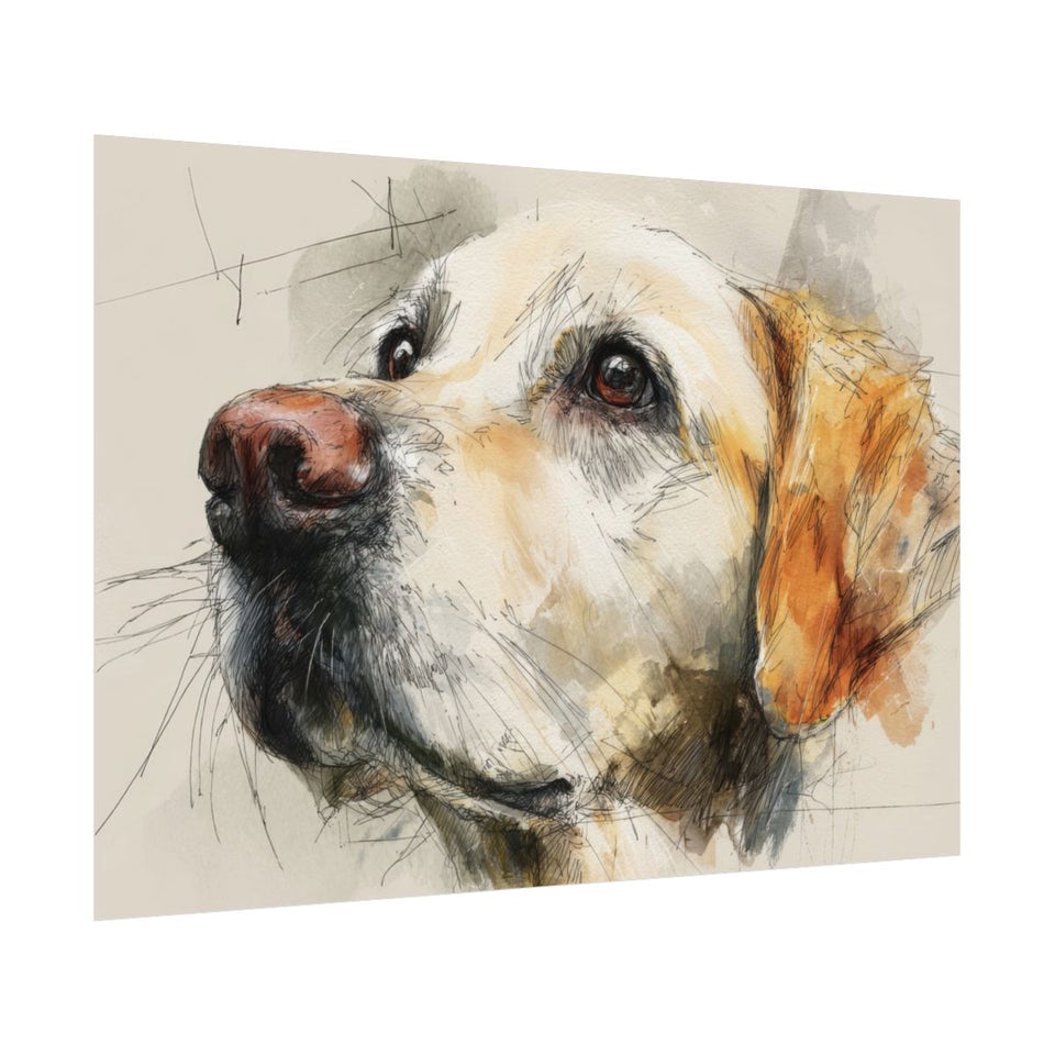 Golden Retriever Canvas Wall Art – fine art poster print