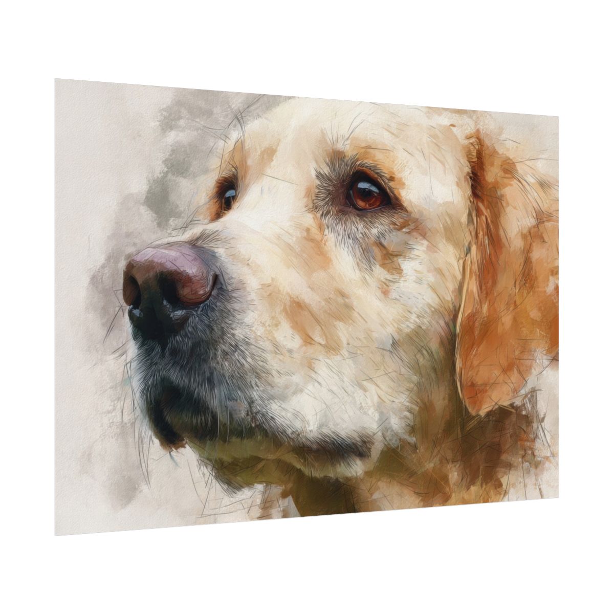 Golden Retriever Portrait Canvas Art – fine art poster print
