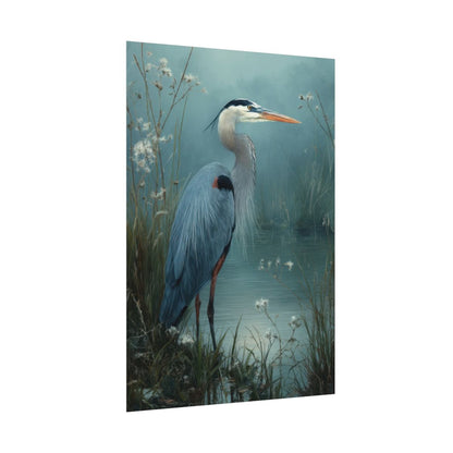 Great Blue Heron Canvas Print – fine art poster print