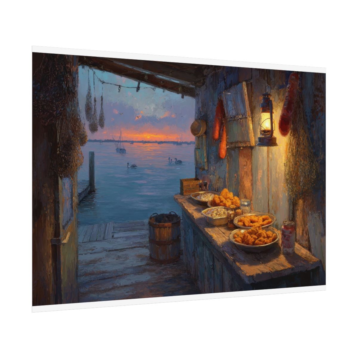 Gulf Coast Seafood Shack Canvas Art – fine art poster print