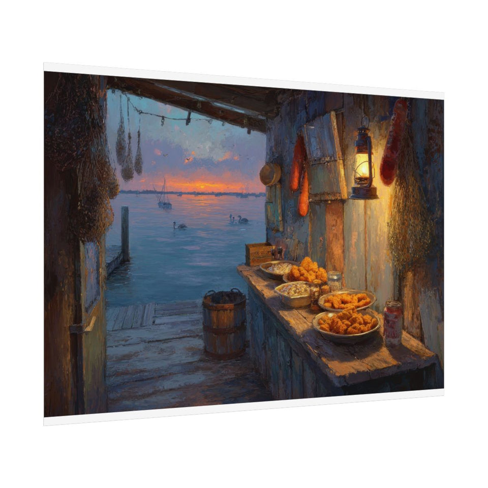 Gulf Coast Seafood Shack Canvas Art – fine art poster print