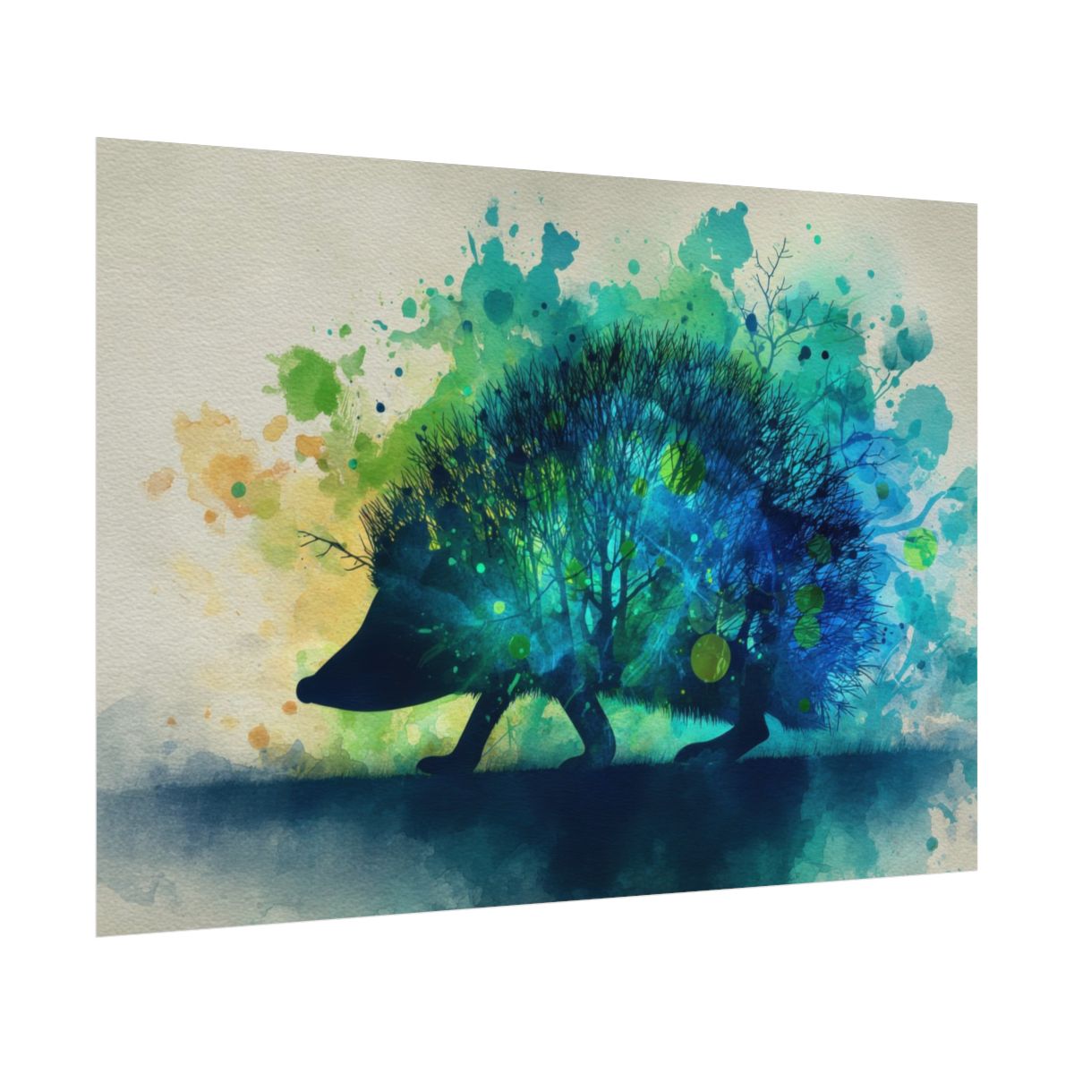 Hedgehog Watercolor Wall Art – fine art poster print