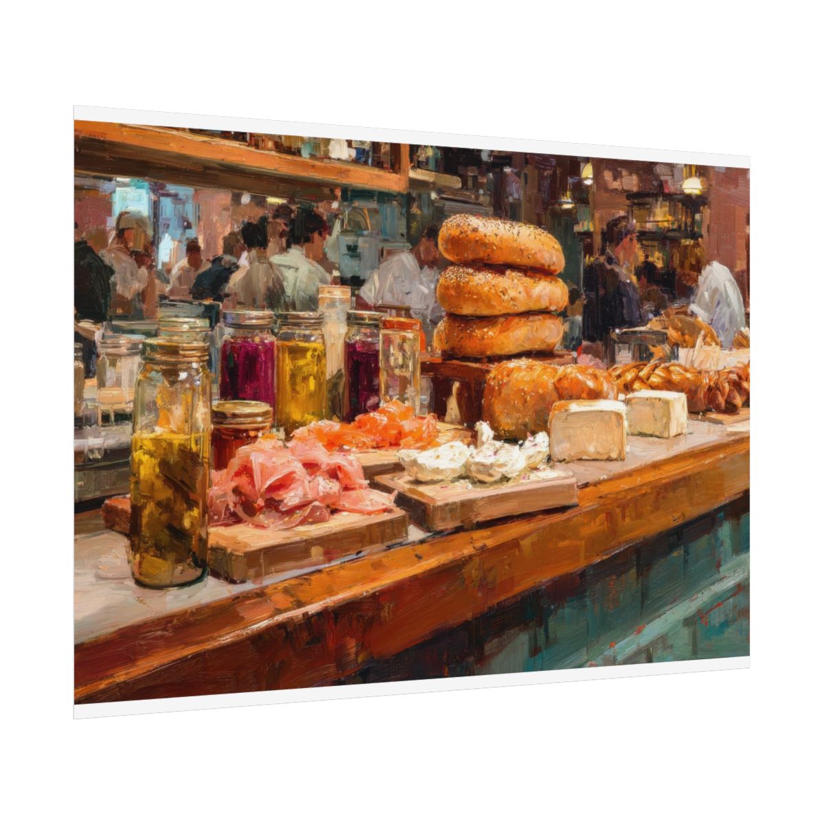 Impressionist Deli Counter Canvas Print – fine art poster print