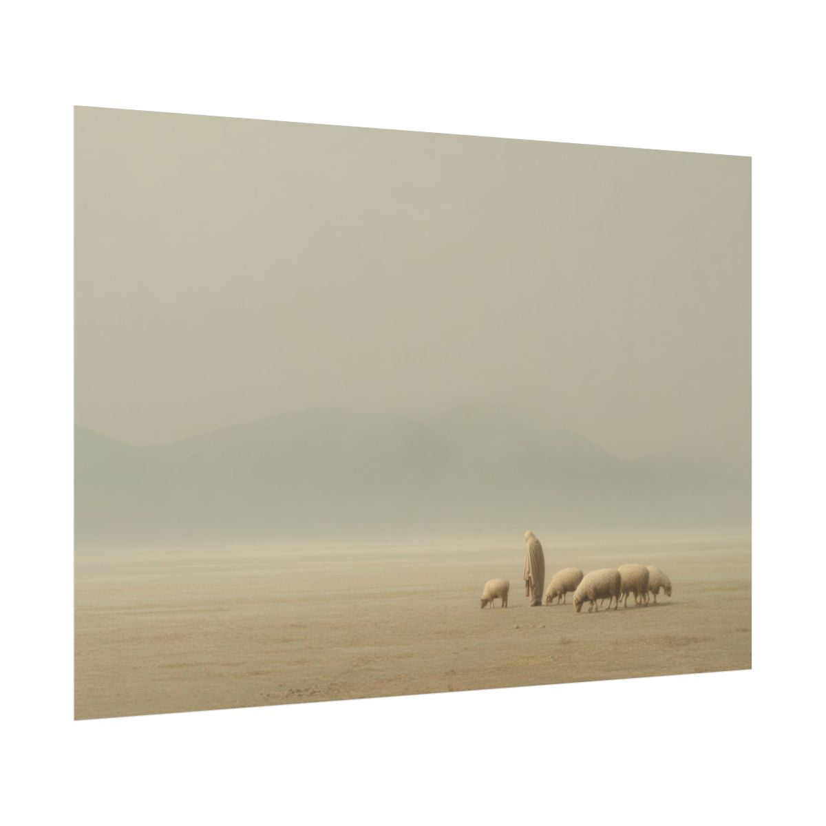 Jesus with Sheep Canvas Wall Art – fine art poster print
