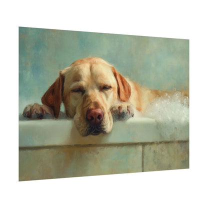 Labrador Retriever Bath Canvas Wall Art – fine art poster print