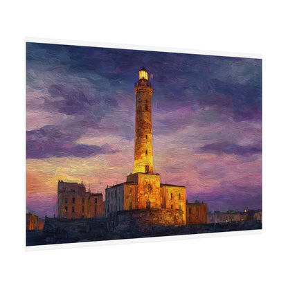 Lighthouse of Genoa Canvas Wall Art – fine art poster print