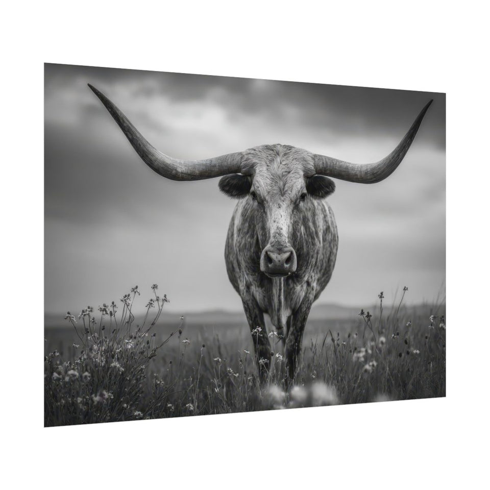 Longhorn Steer Canvas Print – fine art poster print