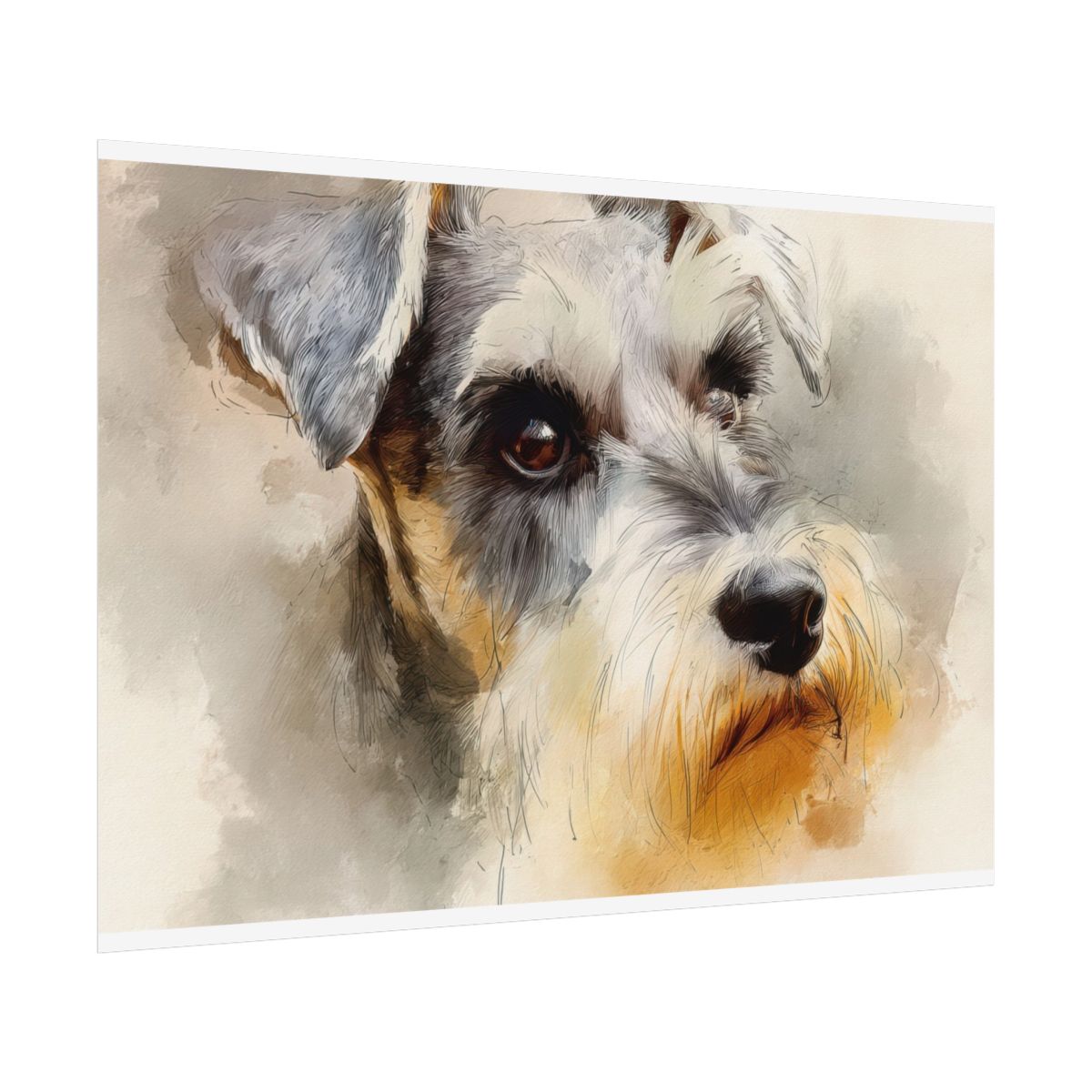 Miniature Schnauzer Canvas Art – fine art poster print