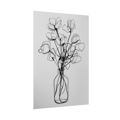 Minimalist Line Art Floral Print – fine art poster print