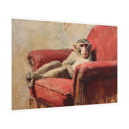 Monkey Armchair Canvas Print – fine art poster print