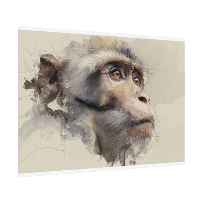 Monkey Portrait Canvas Wall Art – fine art poster print