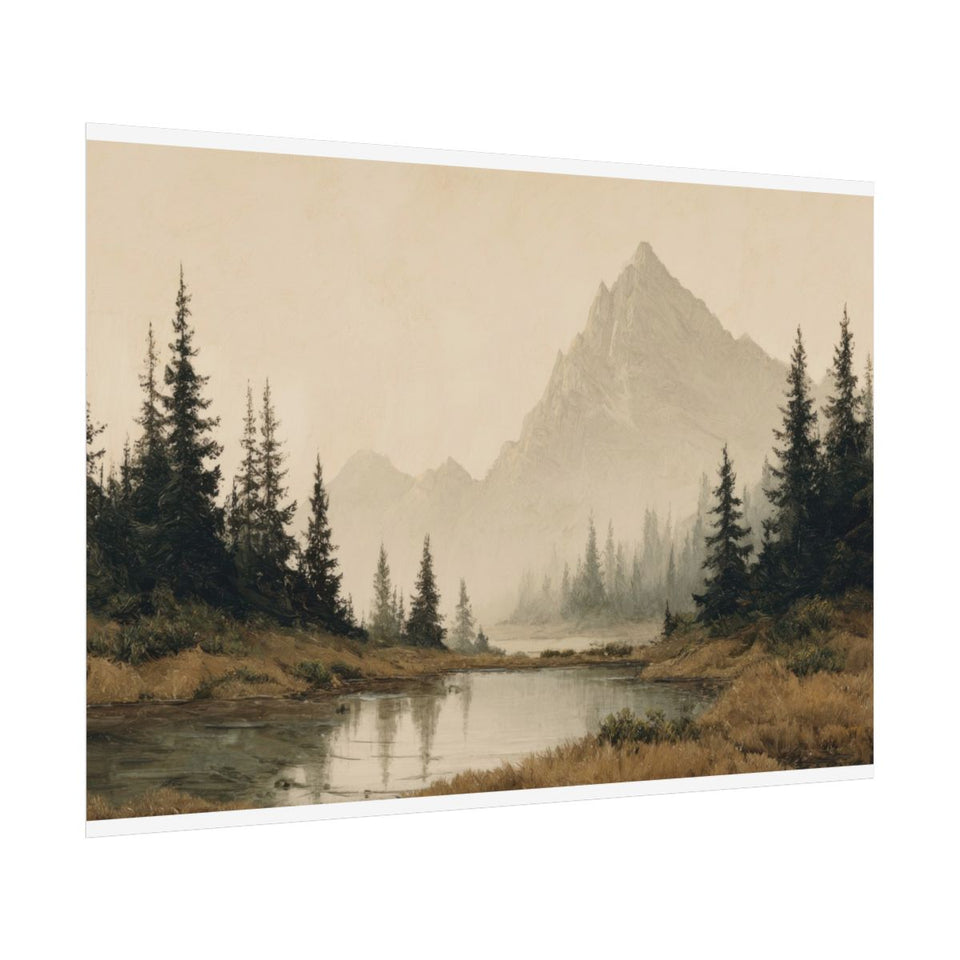 Mountain Landscape Canvas Wall Art – fine art poster print