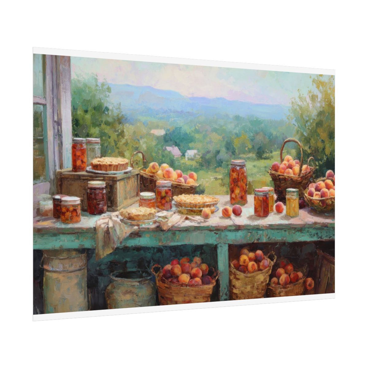 Peach Harvest Canvas Print – fine art poster print