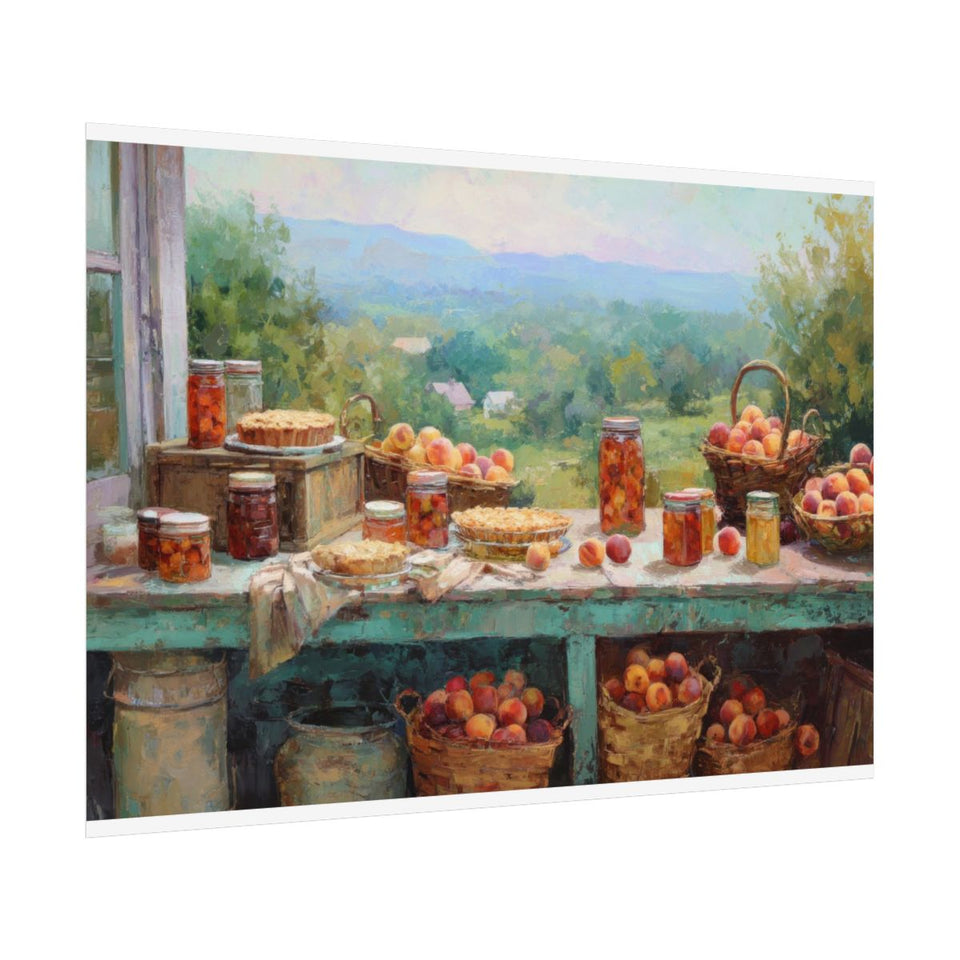 Peach Harvest Canvas Print – fine art poster print