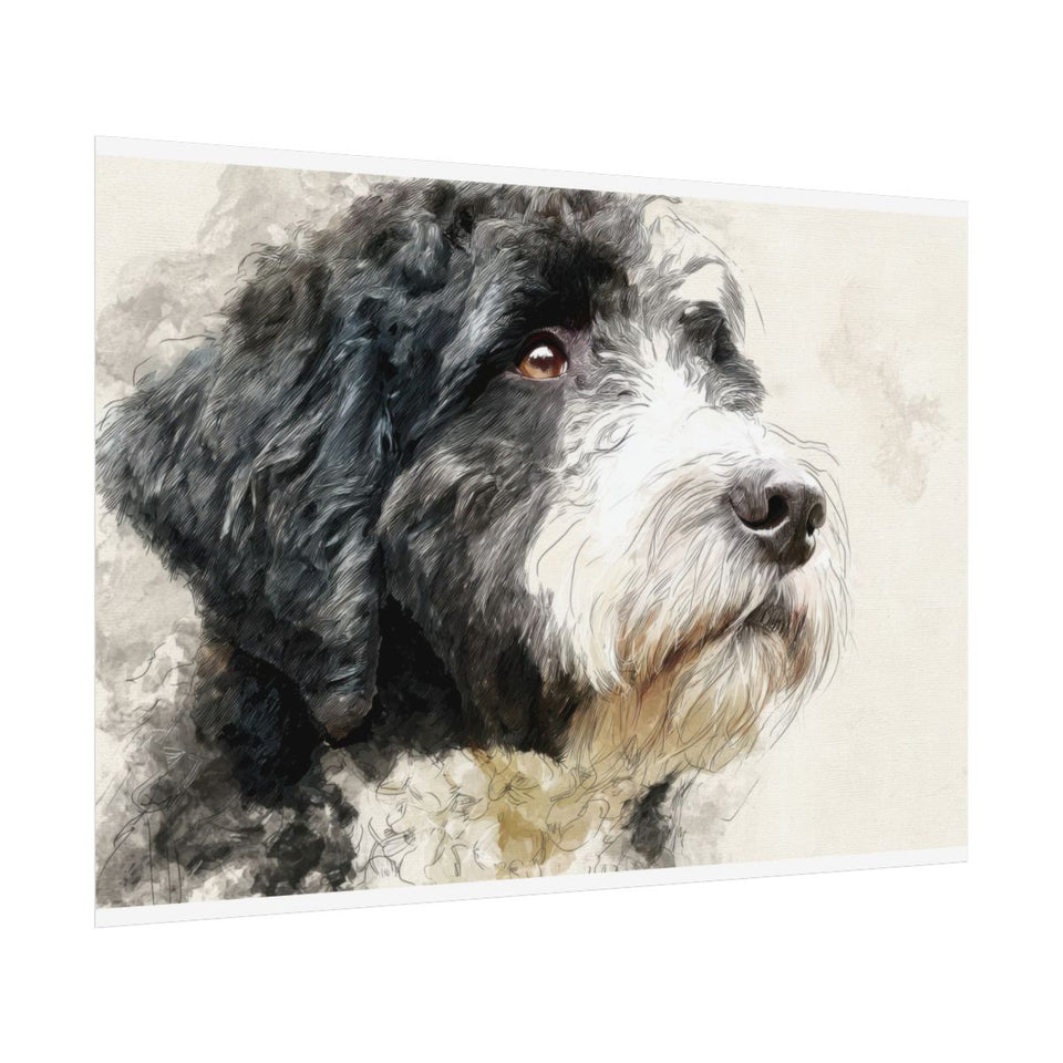 Portuguese Water Dog Canvas Print – fine art poster print