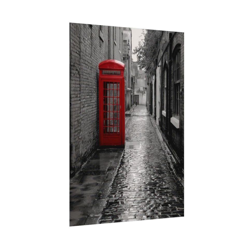 Red Phone Booth London Street Art Canvas Print – fine art poster print