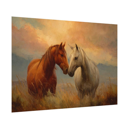 Romantic Horse Canvas Wall Art – fine art poster print