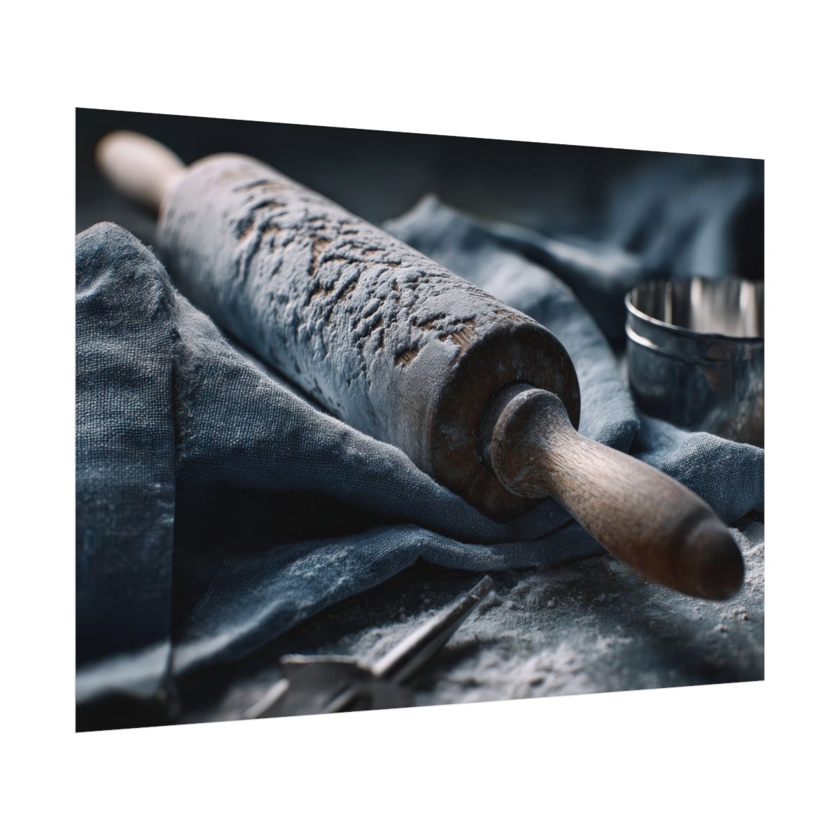 Rustic Kitchen Rolling Pin Canvas Art – fine art poster print