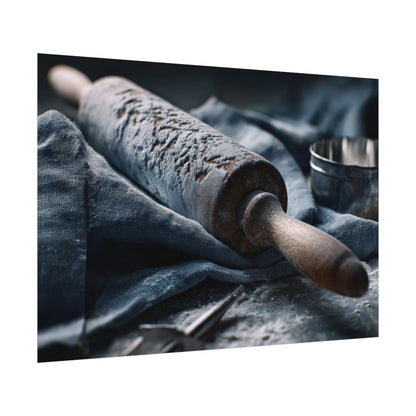Rustic Kitchen Rolling Pin Canvas Art – fine art poster print