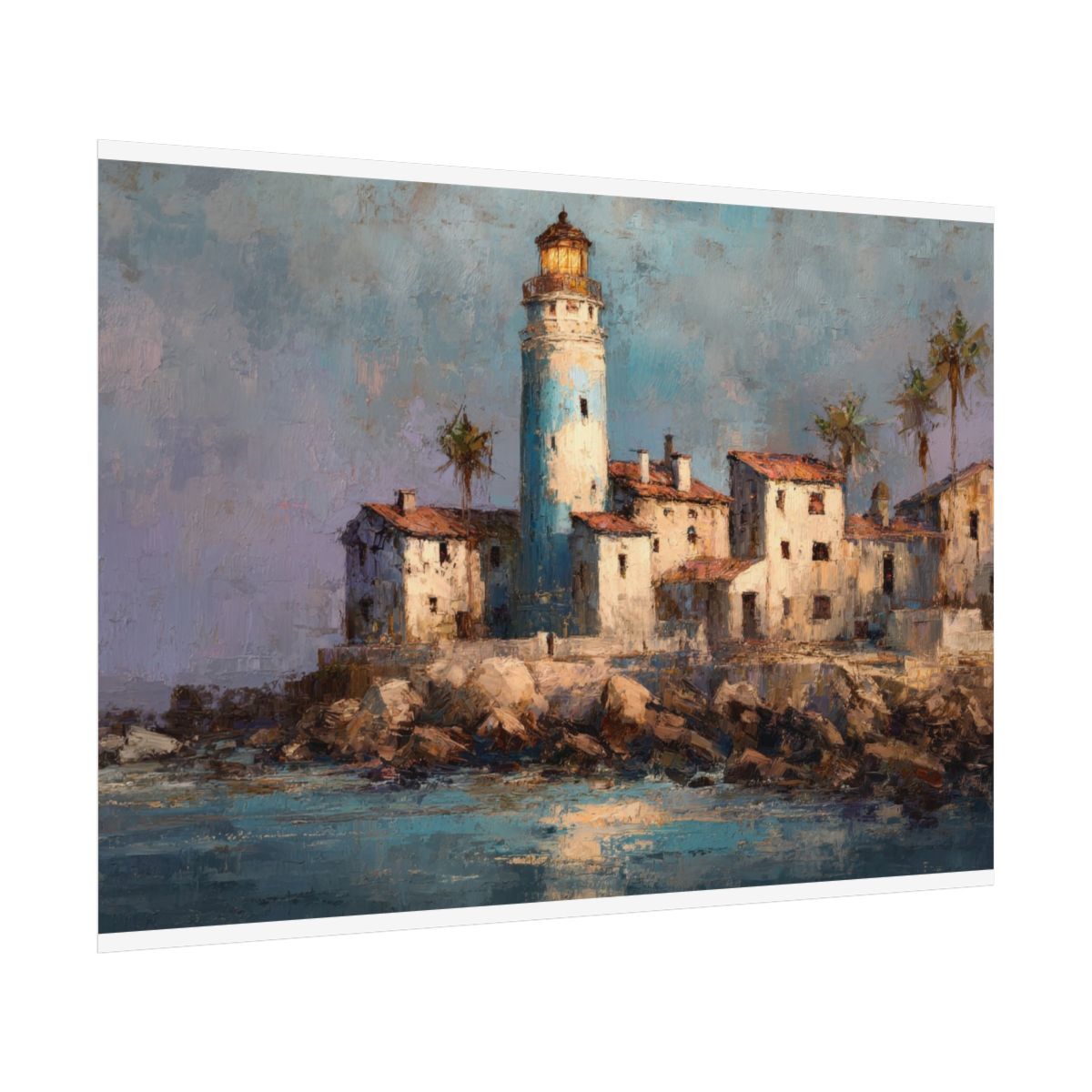 Santa Marta Lighthouse Oil Painting – fine art poster print