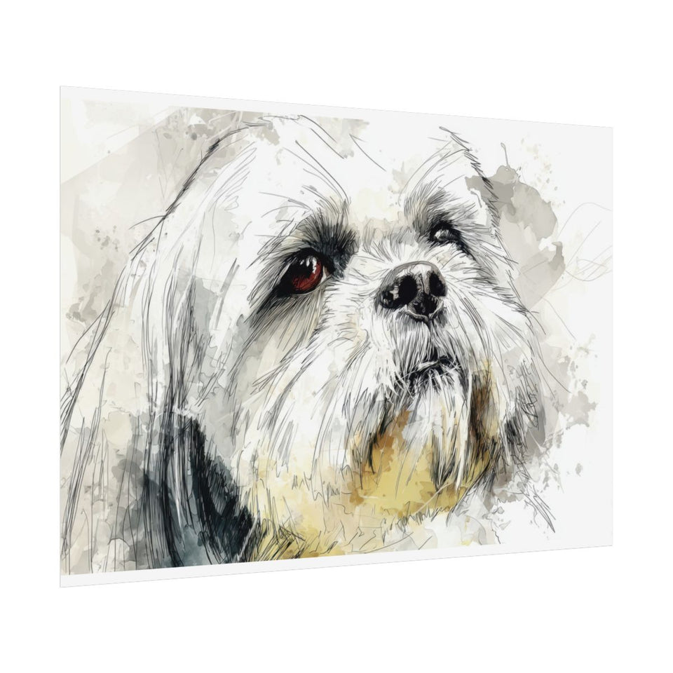 Shih Tzu Dog Portrait Canvas Print – fine art poster print