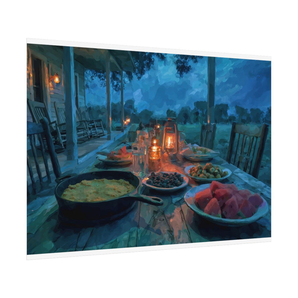 Southern Farmstead Dinner Canvas Print – fine art poster print