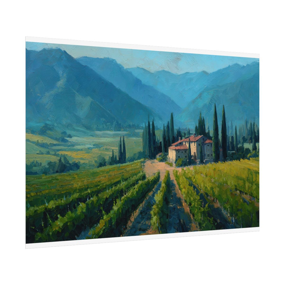 Tuscan Vineyard Canvas Art – fine art poster print