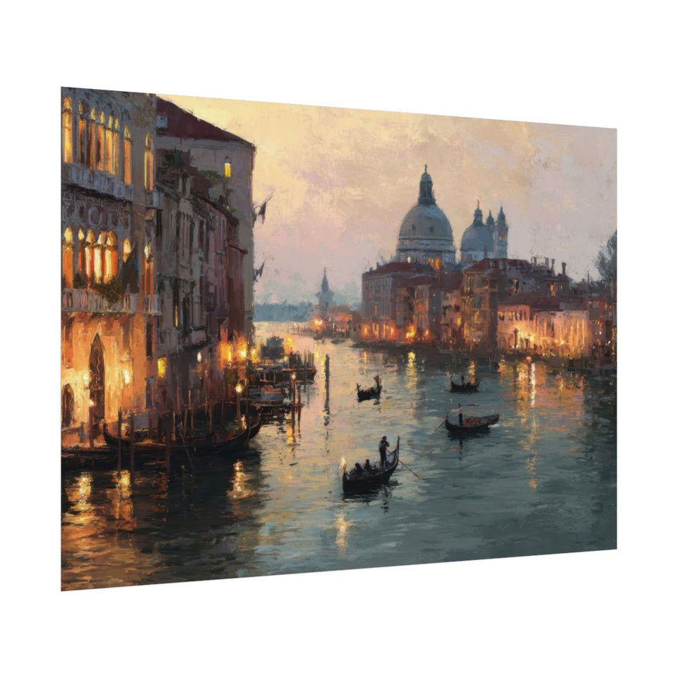 Venice Canal Dusk Wall Art – fine art poster print