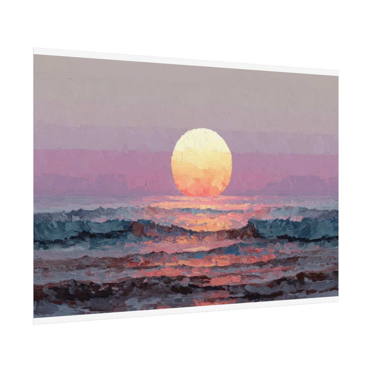 Vintage Coastal Sunset Canvas Wall Art – fine art poster print