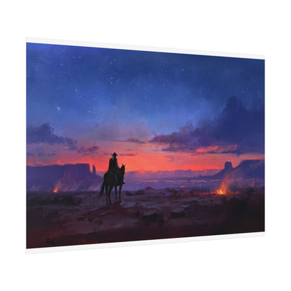 Western Cowboy Canvas Wall Art – fine art poster print