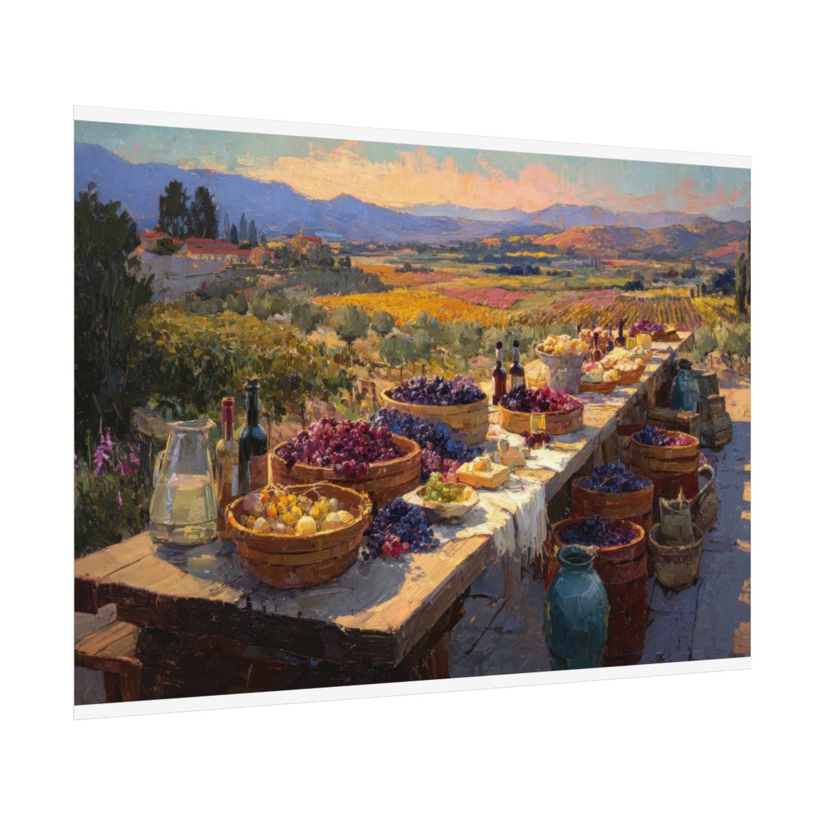 Wine Country Harvest Canvas Wall Art – fine art poster print
