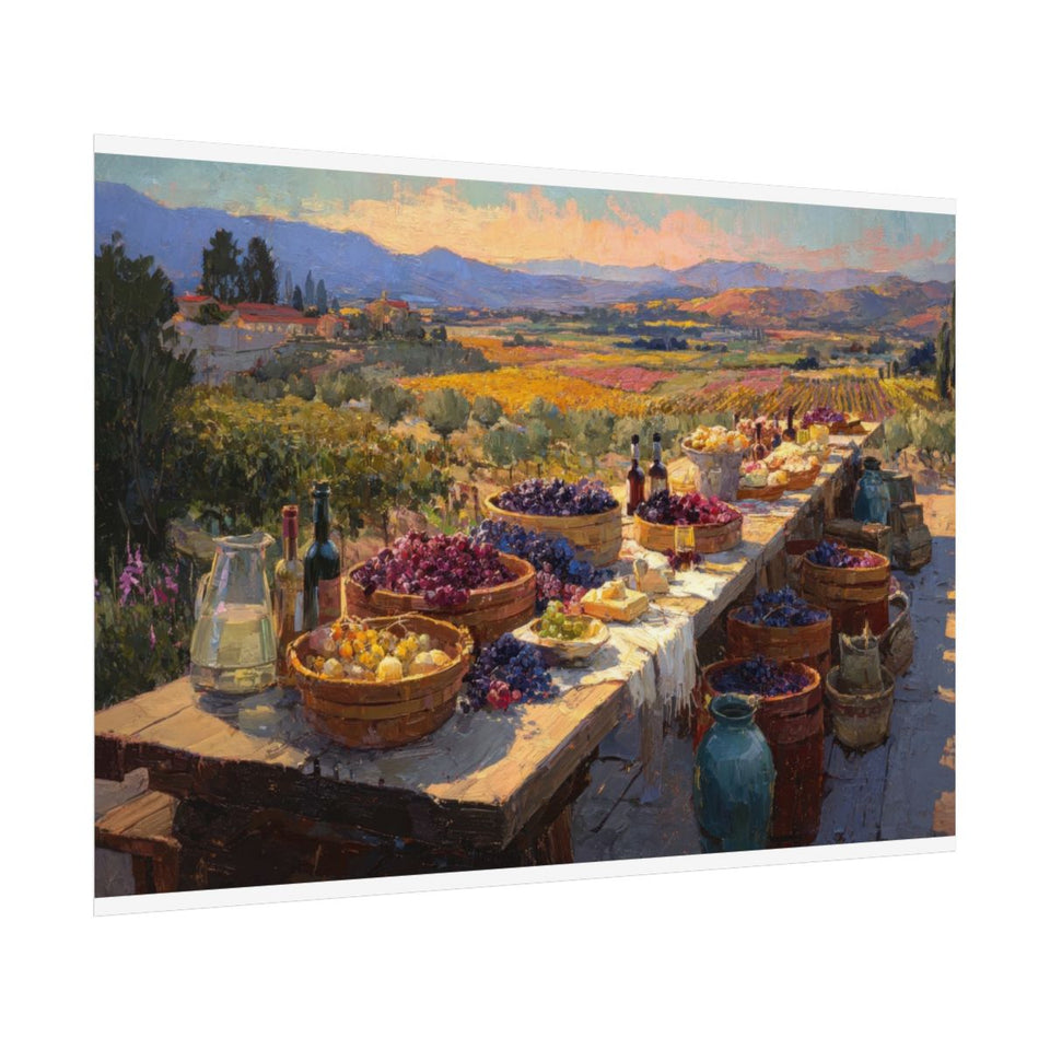 Wine Country Harvest Canvas Wall Art – fine art poster print