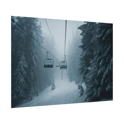 Winter Ski Lift Canvas Wall Art – fine art poster print