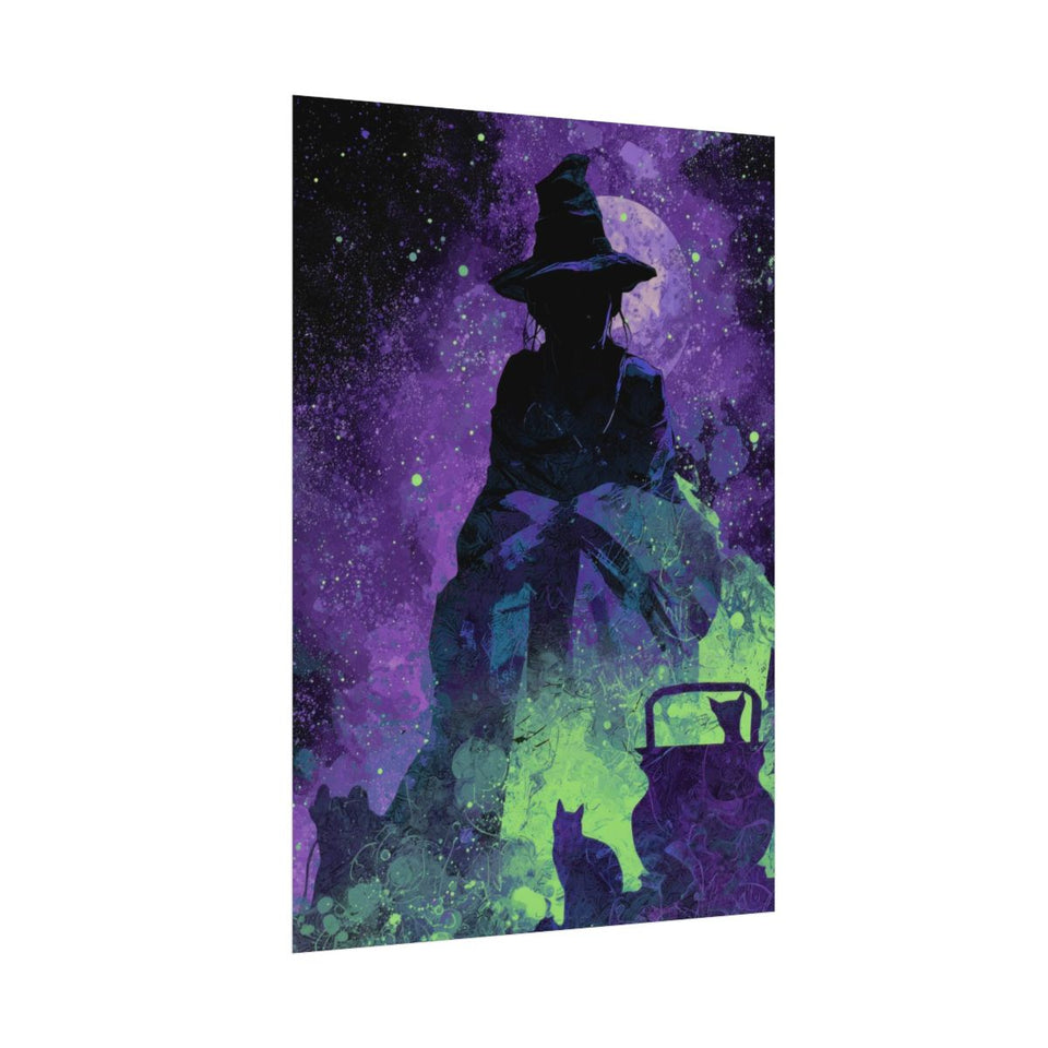 Witch Silhouette Digital Art Print – fine art poster print