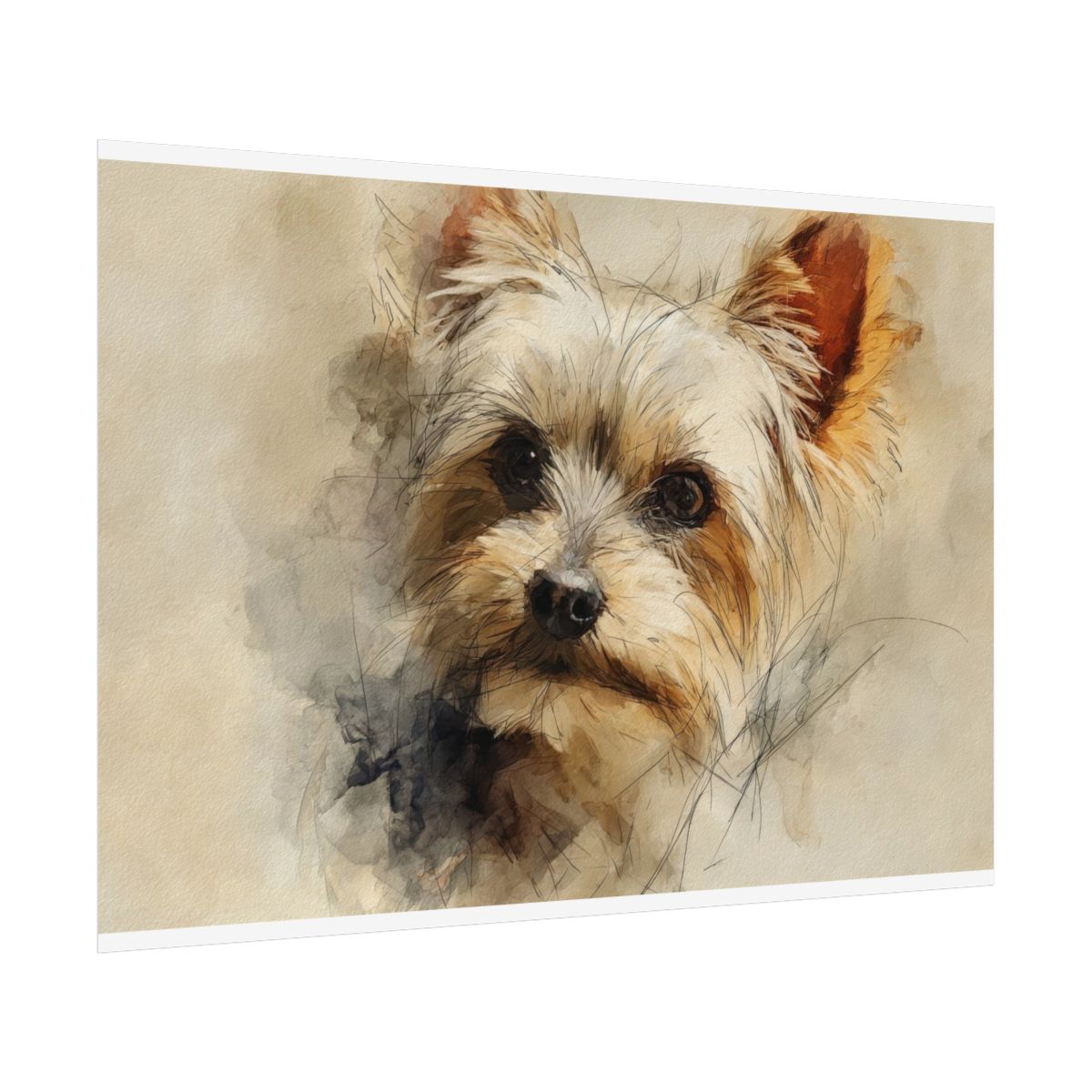 Yorkshire Terrier Watercolor Canvas Print – fine art poster print