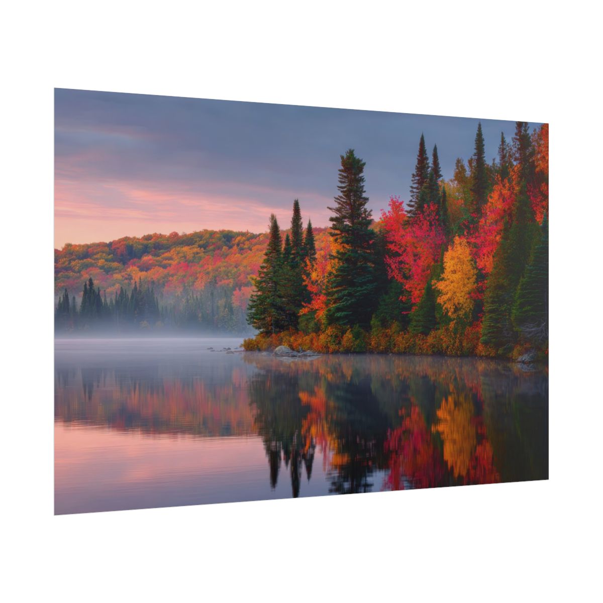 Autumn Lake Canvas Print – fine art poster print