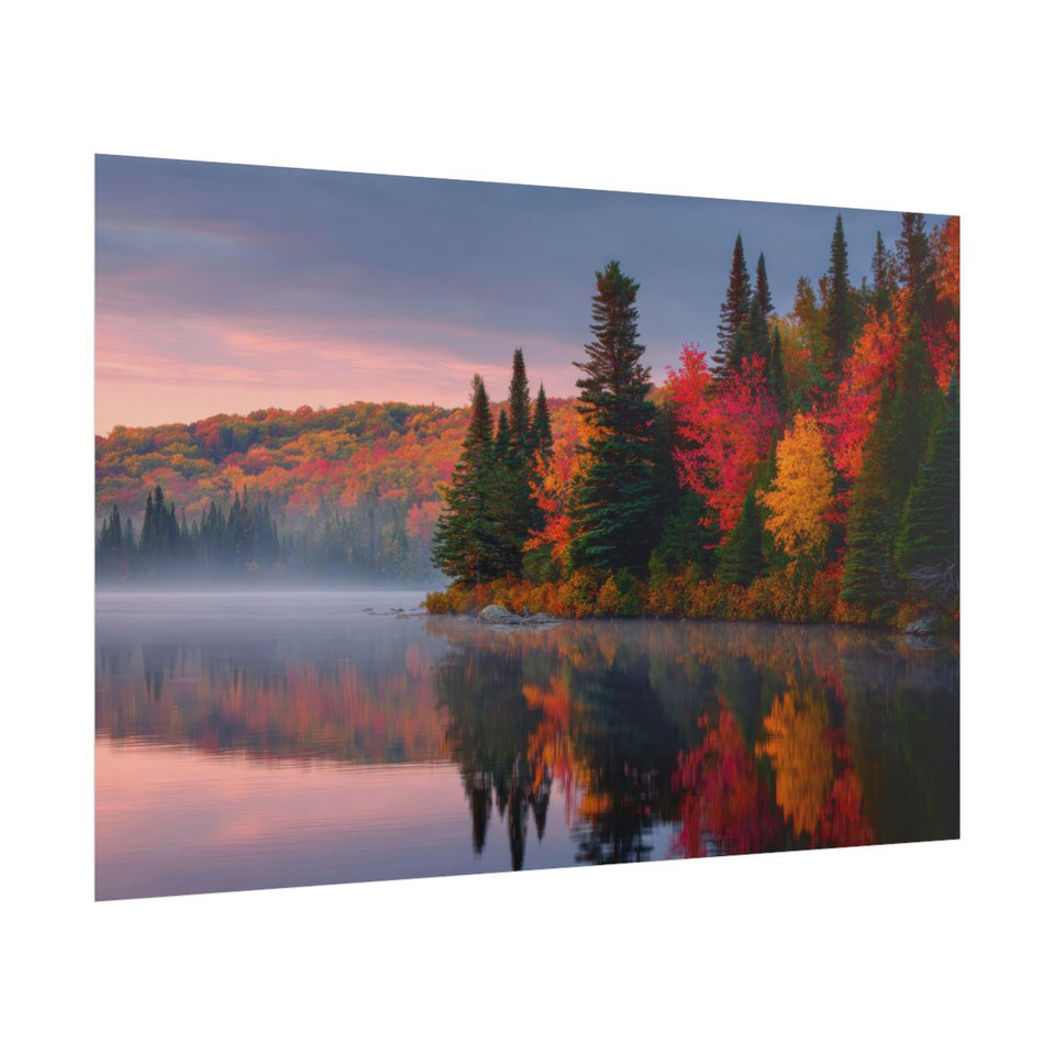 Autumn Lake Canvas Print – fine art poster print