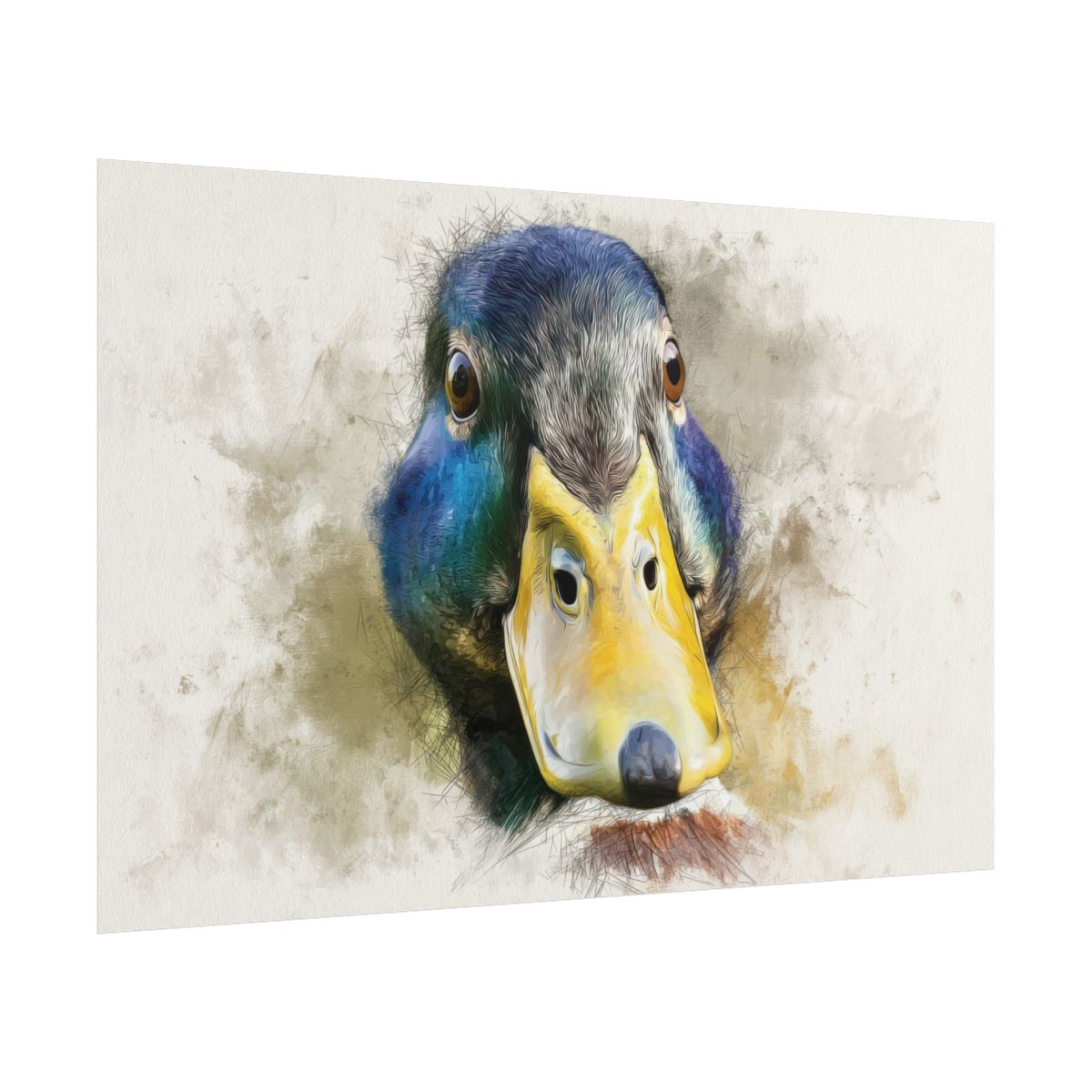 Duck Portrait Canvas Wall Art – fine art poster print