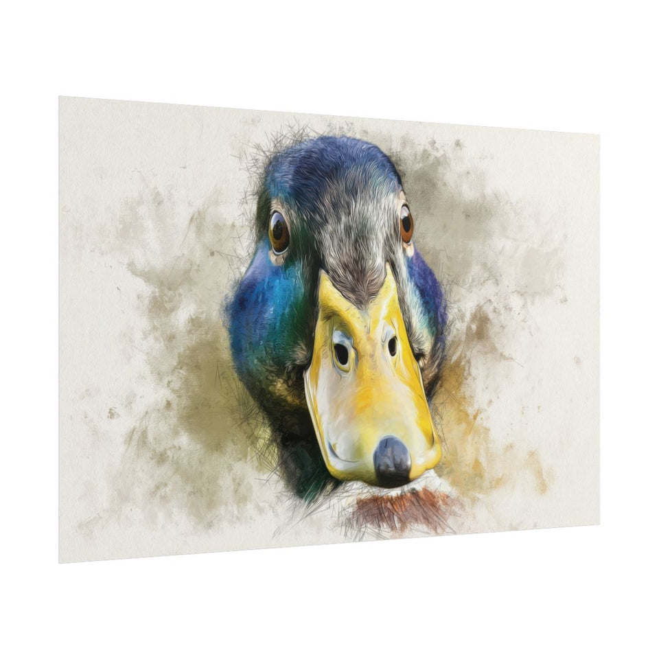 Duck Portrait Canvas Wall Art – fine art poster print