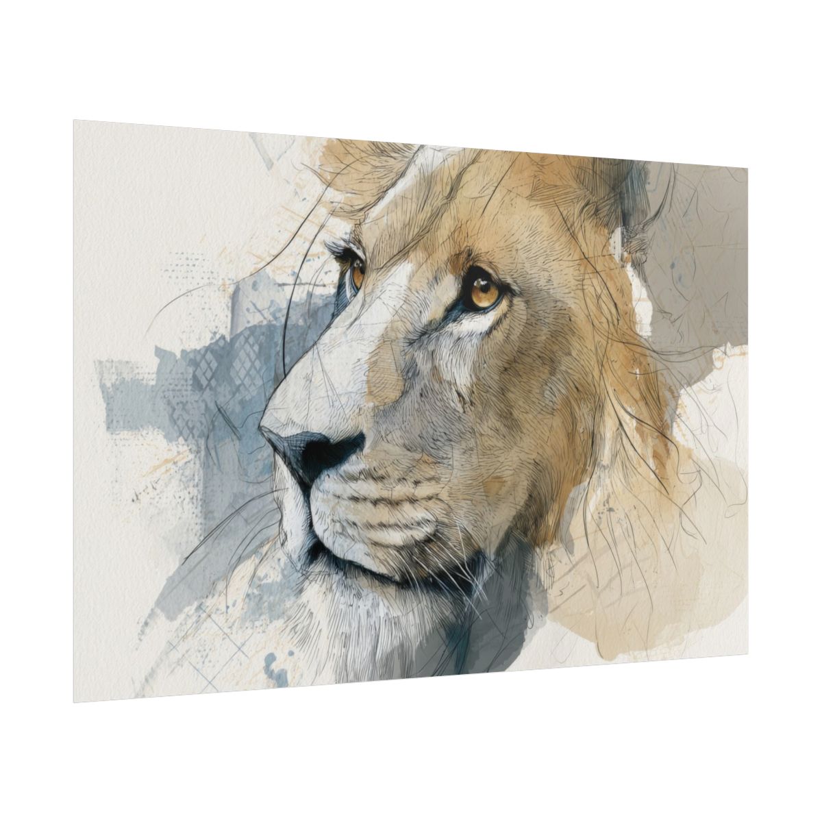 Lion Portrait Canvas Wall Art – fine art poster print