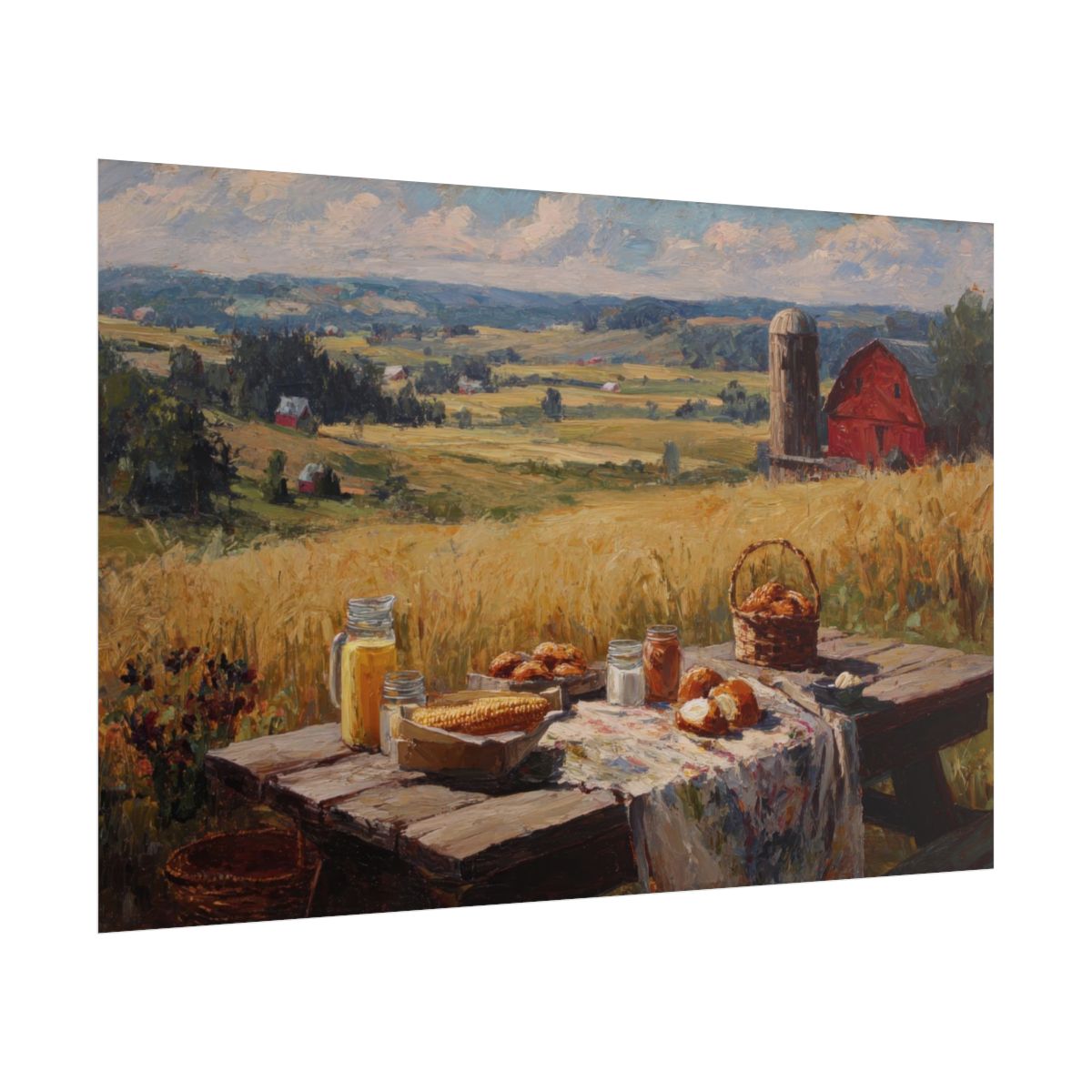 Midwest Farmhouse Still Life Canvas Print – fine art poster print