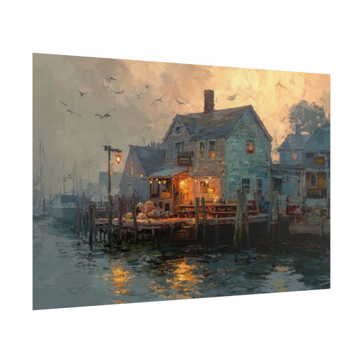 New England Clam Shack Canvas Print – fine art poster print